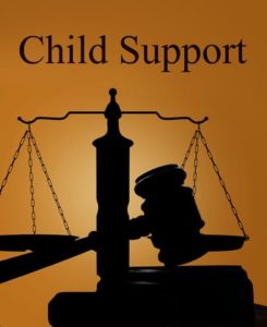 child support and scales of justice